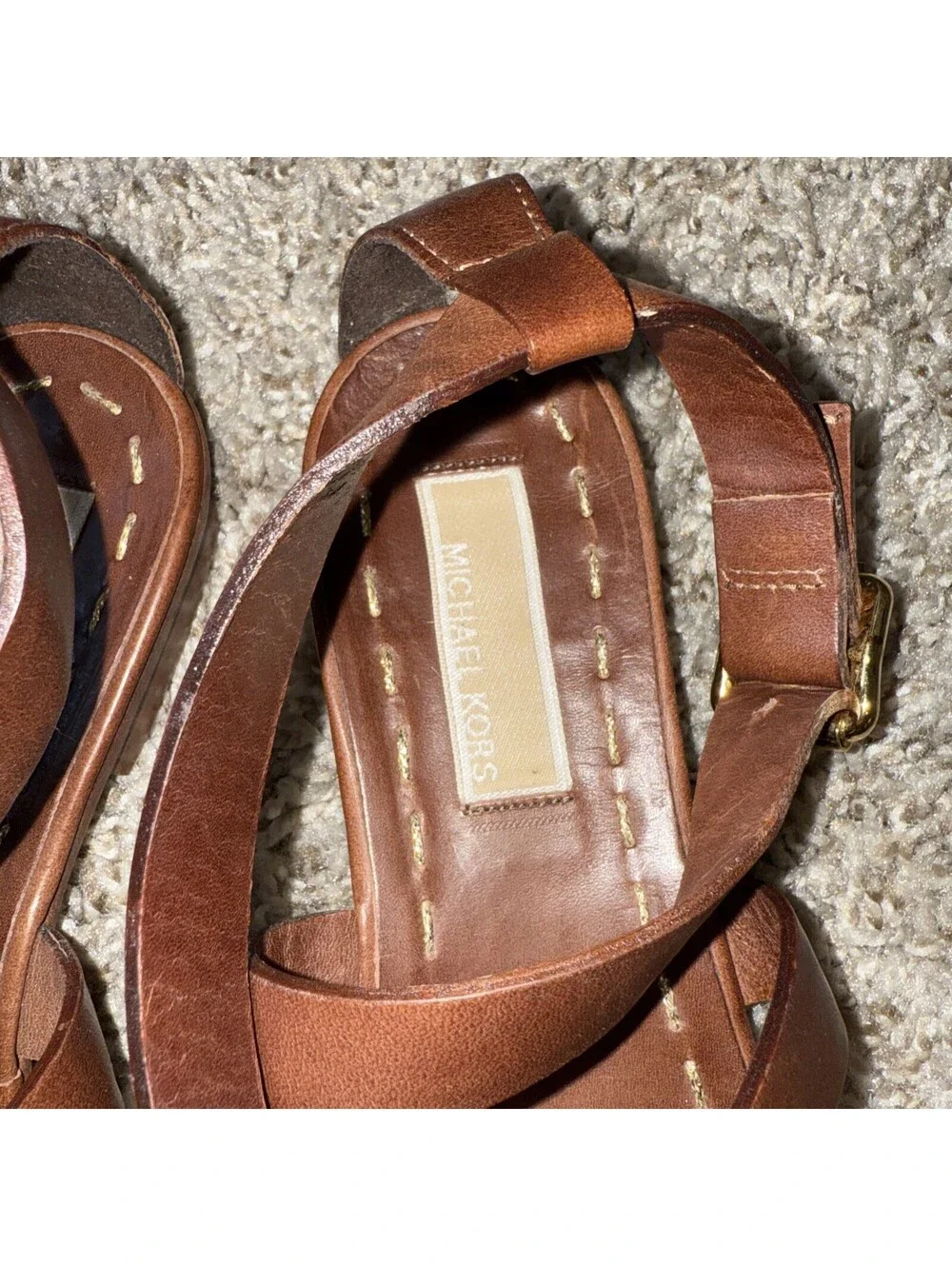 Michael Kors Brown Leather Gladiator